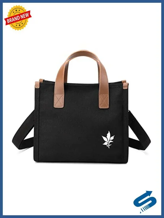 Canvas Shoulder Bag Crossbody Tote with Top Handle - Adjustable Strap