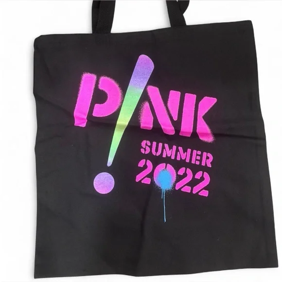 PINK Summer 2022 Black‎ Reusable Shopping Tote Bag Souvenir Concert Tour