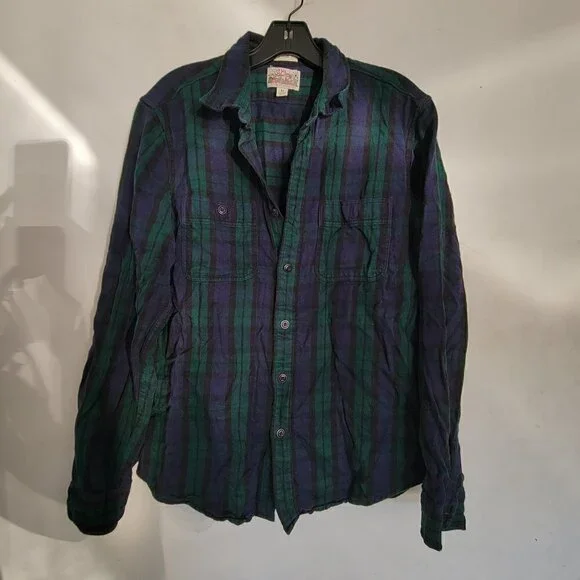 J. Crew Mid-Weight Flannel Double Brushed Slim Button Up Long Sleeve Shacket Med