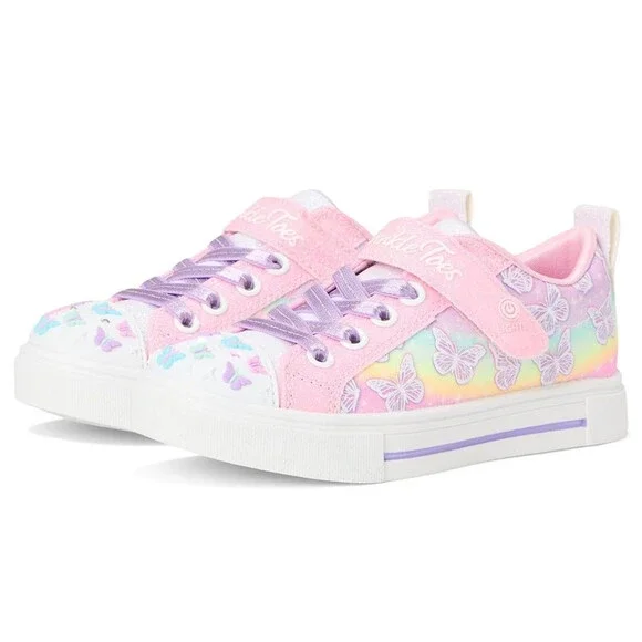 Skechers Twinkle Sparks Ombre Flutter Kids 2 Pink Butterfly Casual Shoe ZOGG2791