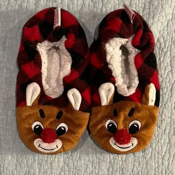 Rudolph the Red Nosed Reindeer Slippers - Kids Size Medium