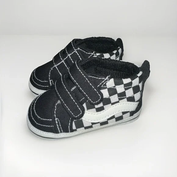 Baby Sz 2 Checkered Canvas Soft Bottom Checkerboard Slippers Vans Look Alike