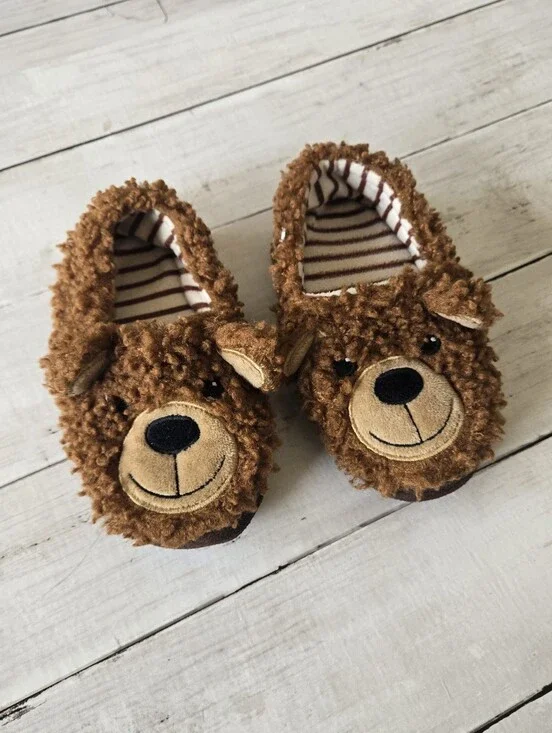 Children's Bear Slipper Shoes - Brown