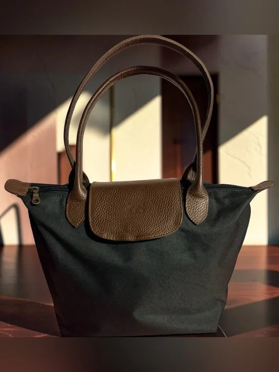 Brown and Black Tote Bag - Classic Women's Shoulder Bag