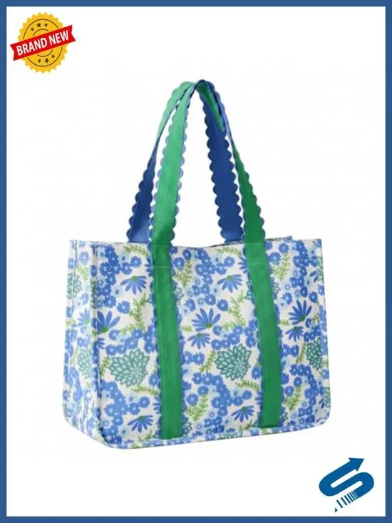 Large Cotton Canvas Tote Bag with Magnetic Snap, Interior Zipper Pocket &