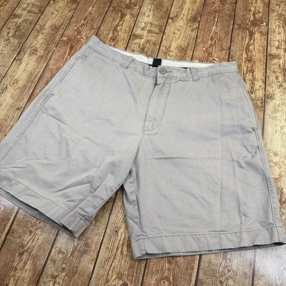 j.crew Chino Shorts Mens 36 Gray Cotton Casual Classic Pockets
