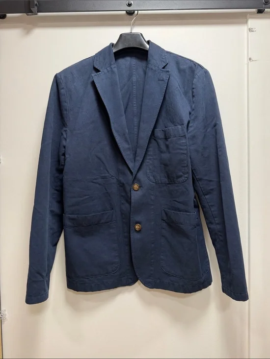 J. Crew Navy Blue Cotton Blazer