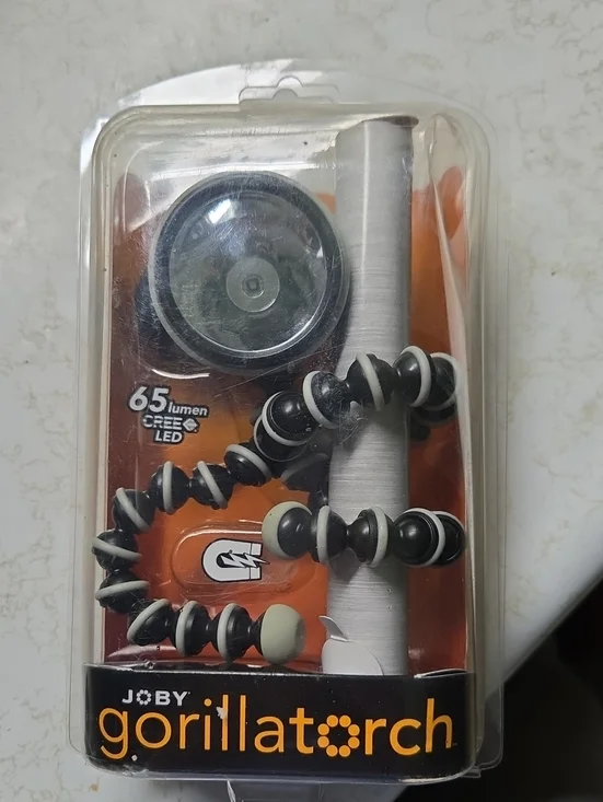 GorillaTorch LED Flashlight with Flexible Tripod - Orange/Black