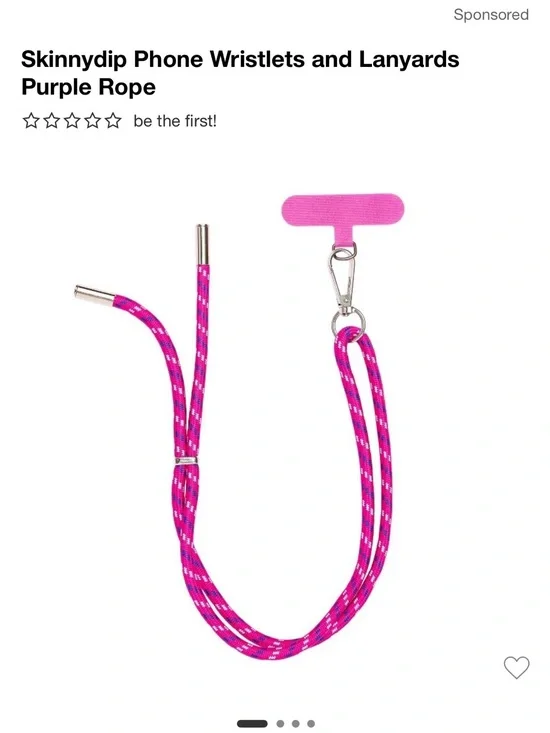 Pink Phone Wristlet and Lanyard Rope
