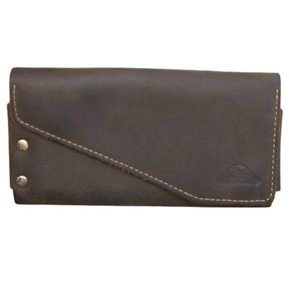 Topstache Leather Phone Holster Belt Pouch Card Holder Dark Brown Rugged EDC