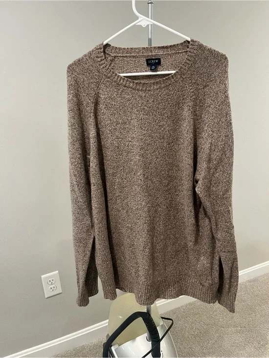 J. Crew Taupe Heather Crewneck Sweater