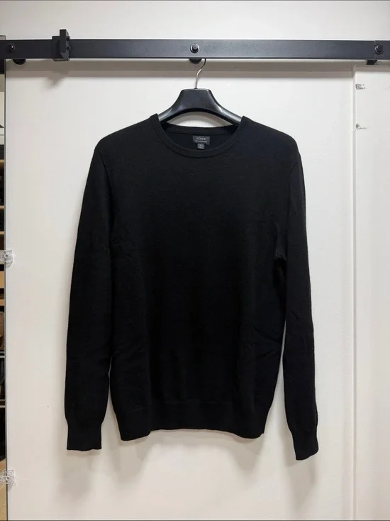 J. Crew Black Crewneck Sweater 100% Cashmere
