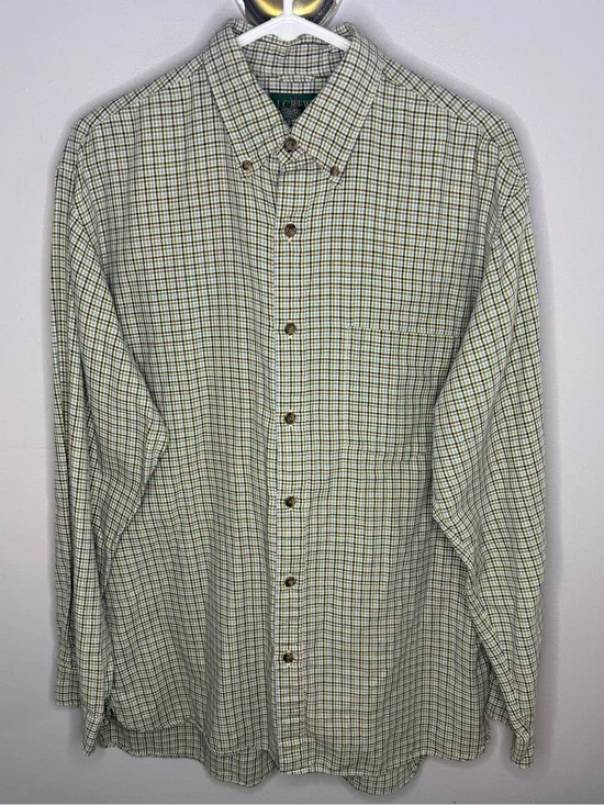 Vintage J.Crew Men’s Plaid Button Down Shirt Long Sleeve Cotton Button Collar