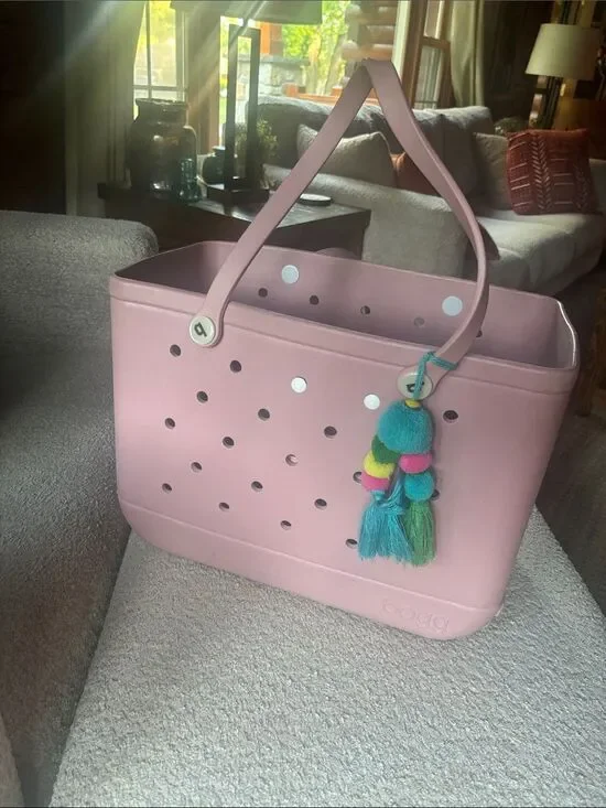 1st gen rare large Pink Everyday BOGG BAG Tote Bag with Colorful Tassel