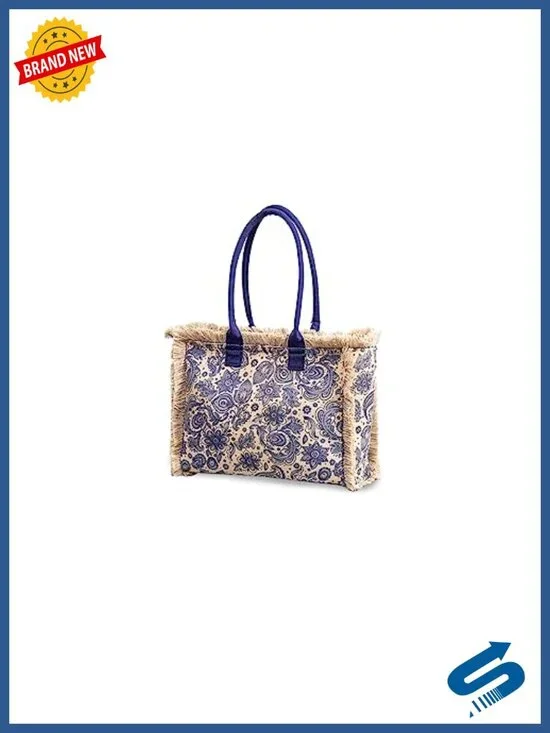 Canvas Tote Bag with Tassels Bohemian Fringe Shoulder Bag