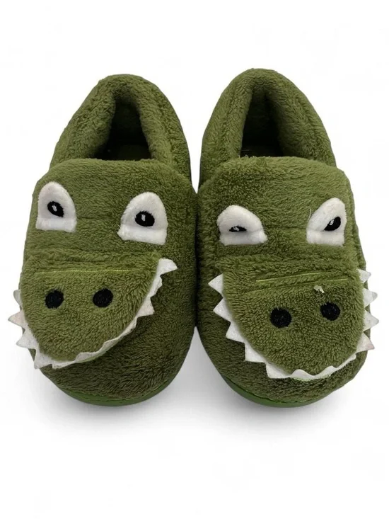 Toddler Boy Size 9C 10C Cozy Closed Toe Green Playful Alligator Slippers SHEIN