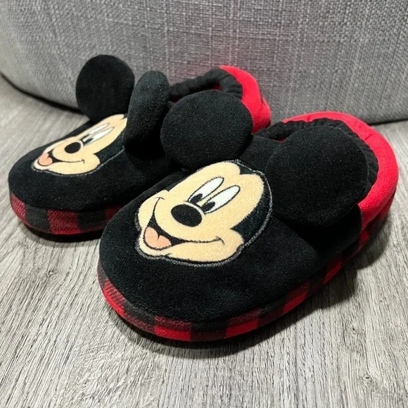 Disney Mickey Mouse Toddler Slippers Boys Size L 9/10