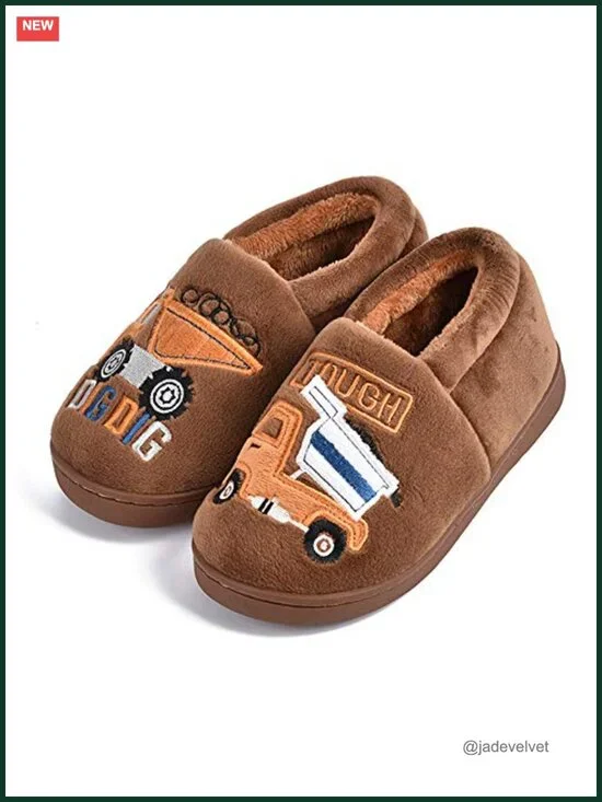 Toddler Slippers Boys Girls Little Kids House Shoes Warm Non-slip Sole Soft