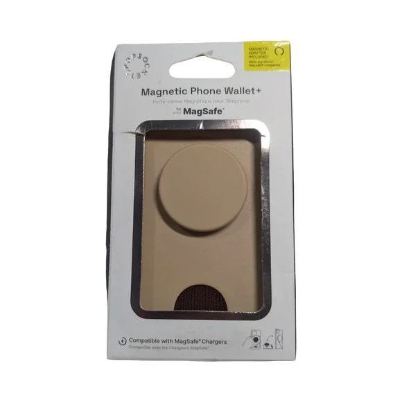 34-O PopSockets Magnetic MagSafe PopWallet+ Phone Wallet/Grip - Tan‎