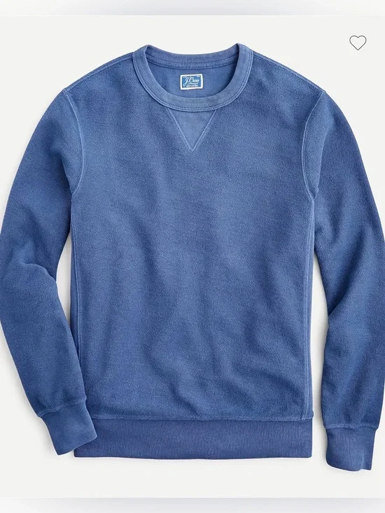 J. Crew Reverse French Terry Crewneck Sweatshirt Sz L Slate Blue 100% Cotton