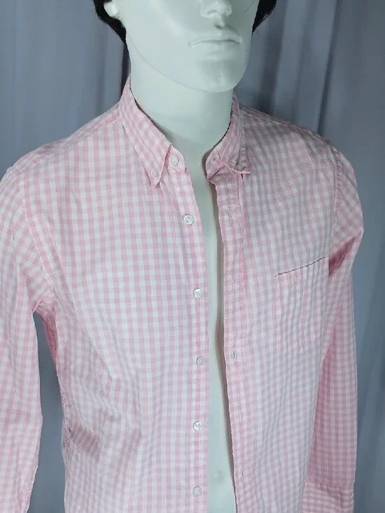 J. Crew Pink and White Gingham Shirt