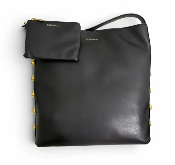 BCBGeneration Black Leather Shoulder Bag with Detachable Coin Purse