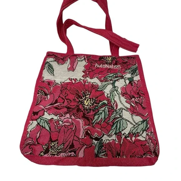 Auto‎ Nation Tote For Hope Pink Floral Tapestry Large Tote Bag 16