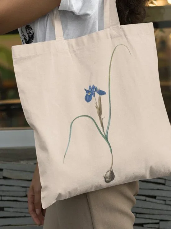 Barbary Nut Vintage Floral Print Graphic Canvas Tote Bag