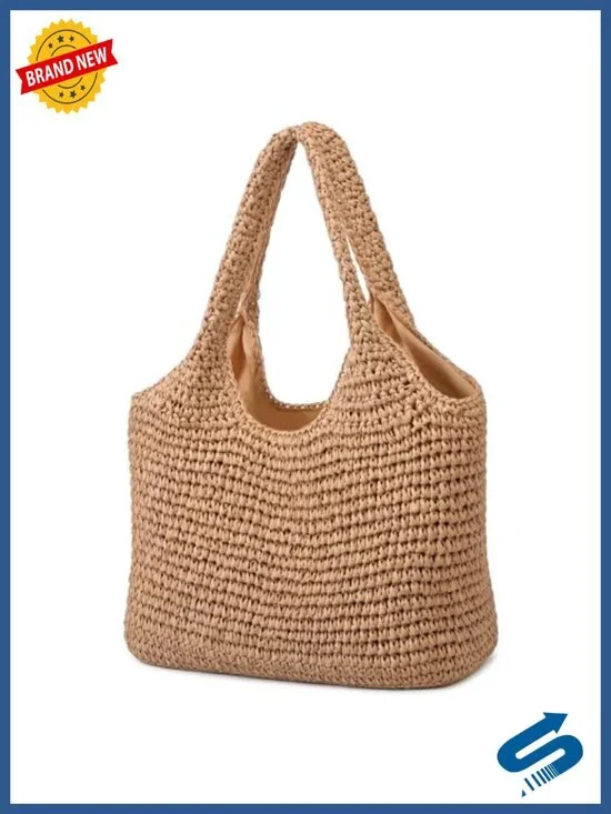 Oversized Boho Straw Tote Bag Large Woven Beach Bag Summer