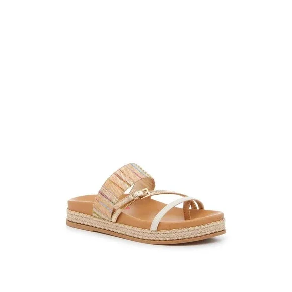 Steve Madden Judy Sandals Girls US 5 Brown Round Toe Slip-On Slide HAWK3143