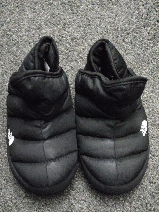 The North Face Kids Black Puffy Slip-On Slippers