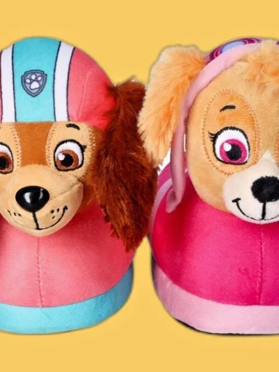 3D Paw Patrol Pups TODDLER GIRLS LIBERTY SKYE Slippers SIZE 9-10 NEW
