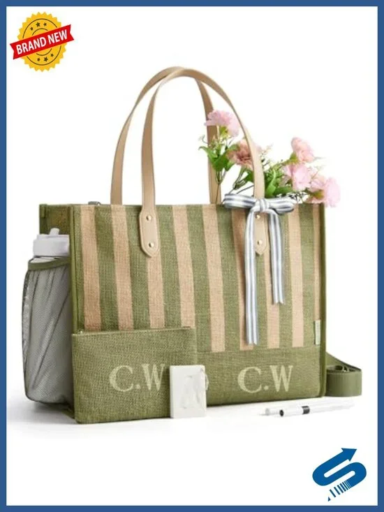 Personalized DIY Jute Tote Bag for Women - Laptop Friendly Tear-Resistant Gift