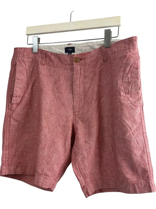 J crew Rustic Red linen blend beach short 9” men’s size 36