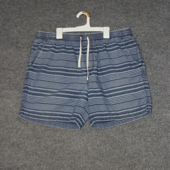 J Crew Swim Trunks Mens L Striped Elastic‎ Waist Drawstring Beach Summer Shorts