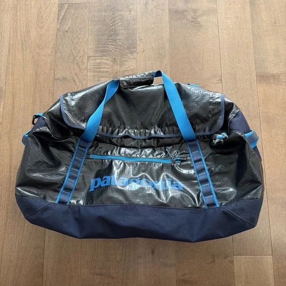 Patagonia 90L Black Hole Duffel Bag Blue Large Travel Used Damage