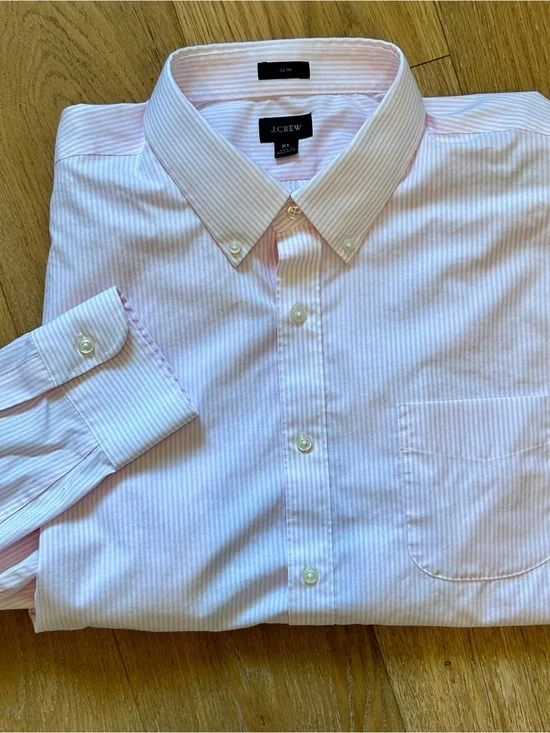 J. Crew Men’s L/S Pink/White Button-Down XL