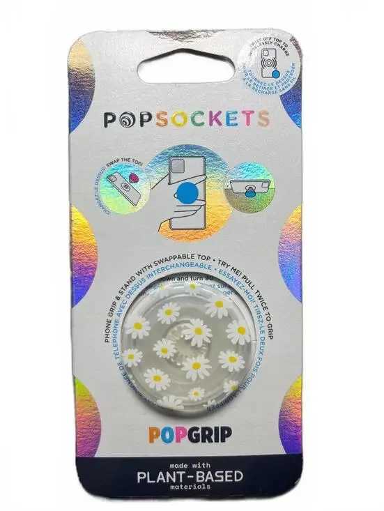 PopSockets PopGrip Phone Grip and Stand with Daisy Pattern NEW Eco Sustainable