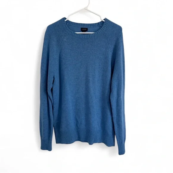 J. Crew Men’s Crewneck Sweater in Super-Soft Lambswool Blend Neptune Blue Medium