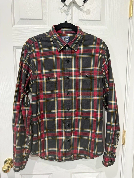 J. Crew Black, Red & Yellow Plaid Long-Sleeve Button-Down Shirt