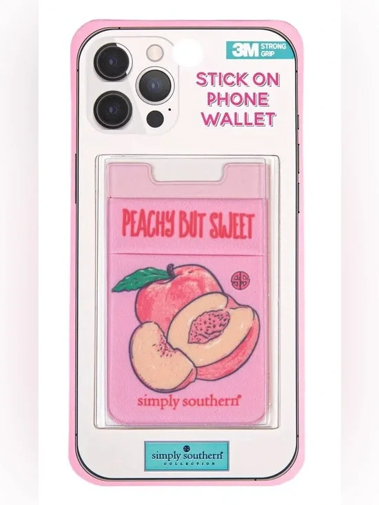Simply Southern Pink Peach Graphic Stick-On Phone Wallet
