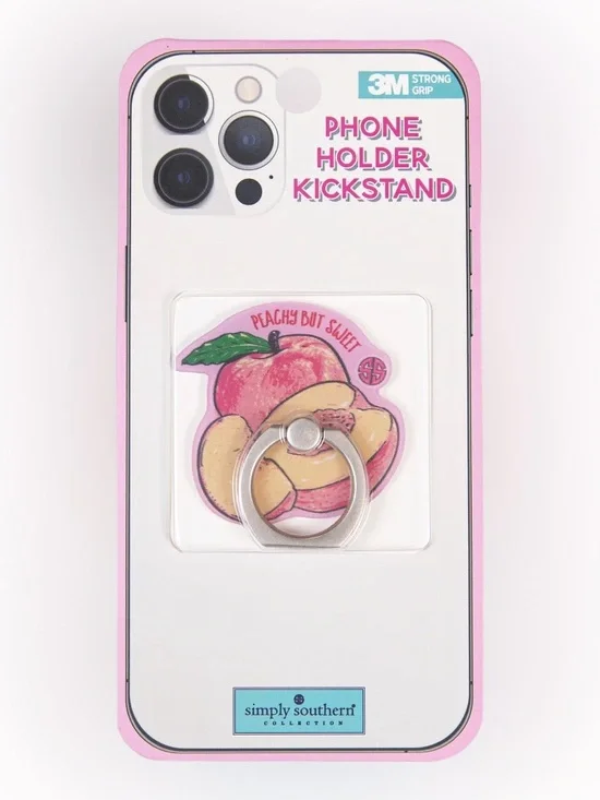 Simply Southern Peach Graphic Phone Holder Ring Kickstand