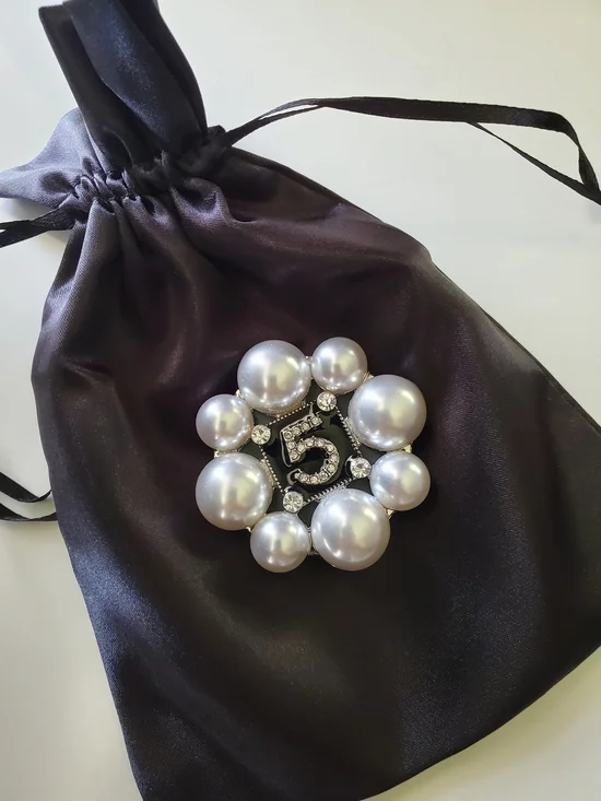 Phone Grip - Pearl Cluster Number 5 Popsocket with Crystal Accents