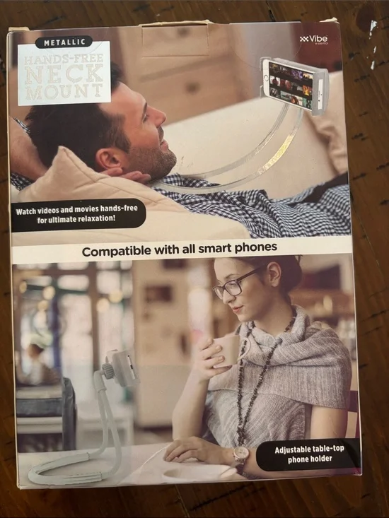 Vibe Metallic Hands-Free Neck and Table Phone Holder - NIB