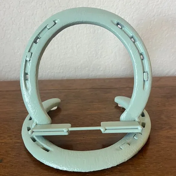 Reclaimed Horseshoe Phone Tablet Stand Cactus Green Rustic‎ Western Decor