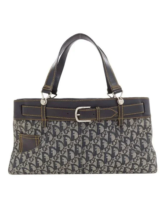 Dior Belt Tote Trotter Print Canvas Leather