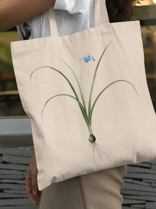 Brimeura Vintage Floral Print Graphic Canvas Tote Bag