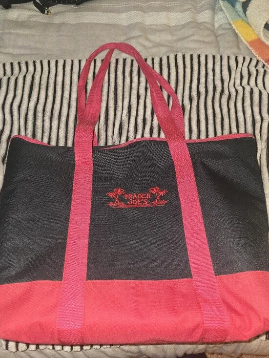 Trader Joes Cooler Bag Reusable Tote In Black and Red