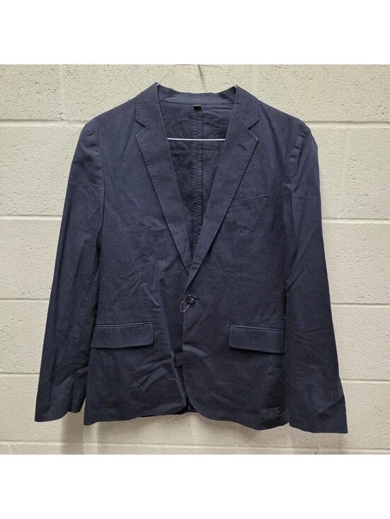 J.Crew Ludlow Somelos Chambray  Blazer Jacket Cotton Linen Blend  38R Men's Blue
