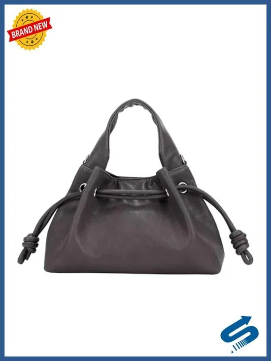 Vegan Leather Ruched Cloud Tote Purse Drawstring Crossbody Handbag
